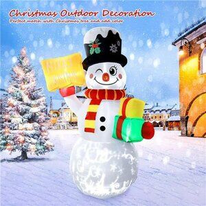 5.9FT Inflatable Snowman Christmas Decoration with LED Light and Music